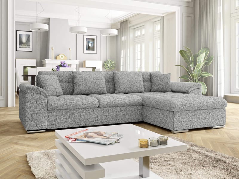 Camior 4-personers sovesofa med chaiselong, højrevendt - Grå - Møbler - Sofaer - Sovesofaer