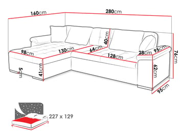 Camior 4-personers sovesofa med chaiselong, højrevendt - Hvid - Møbler - Sofaer - Sovesofaer