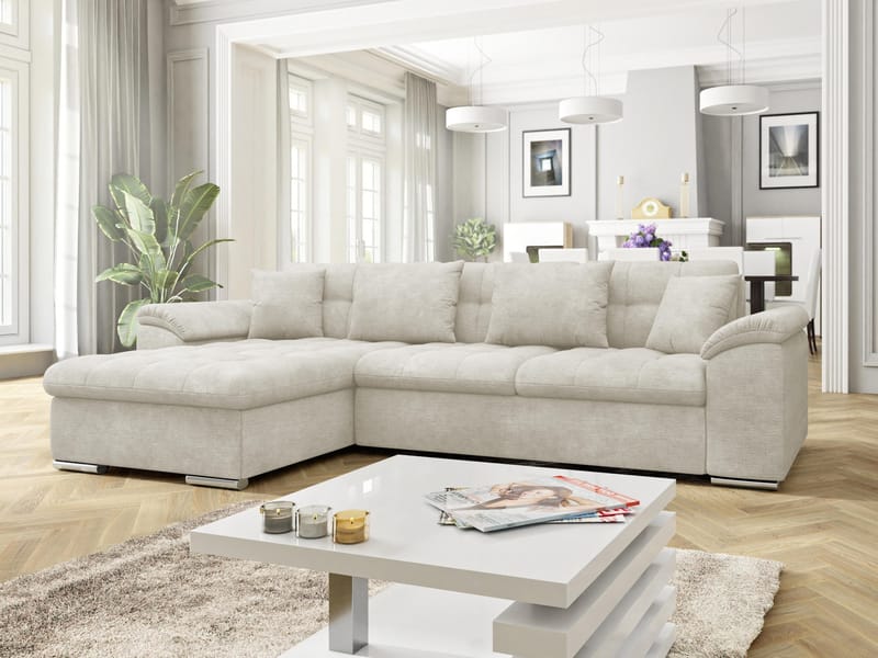 Camior 4-personers sovesofa med chaiselong, venstrevendt - Lys beige - Møbler - Sofaer - Sovesofaer