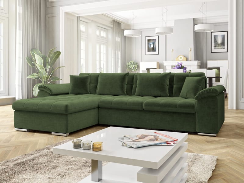 Camior 4-personers sovesofa med chaiselong, venstrevendt - grøn - Møbler - Sofaer - Sovesofaer