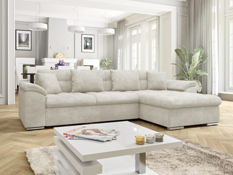 Camior 4-personers sovesofa med chaiselong, højrevendt - Lys beige - Møbler - Sofaer - Sovesofaer