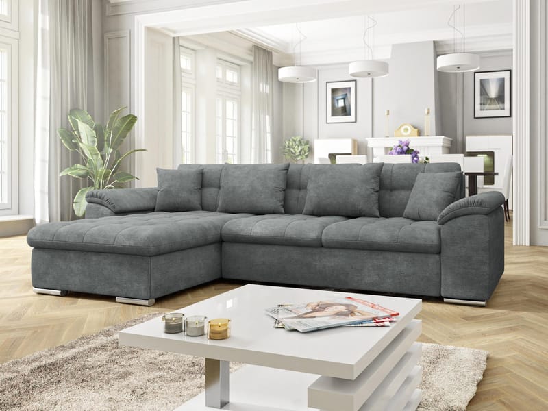 Camior 4-personers sovesofa med chaiselong, venstrevendt - Mørkegrå - Møbler - Sofaer - Sovesofaer