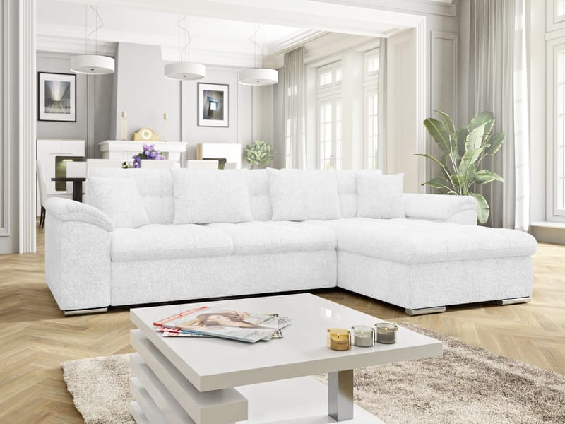 Camior 4-personers sovesofa med chaiselong, højrevendt - Hvid - Møbler - Sofaer - Sovesofaer