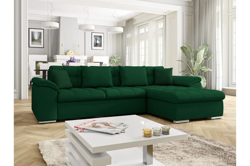 Camior Sovesofa Med 3-Personers Divan - Grøn - Møbler - Sofaer - Sovesofaer