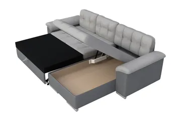 Camior Sovesofa Med 3-Personers Divan - Mørkegrå - Møbler - Sofaer - Sovesofaer