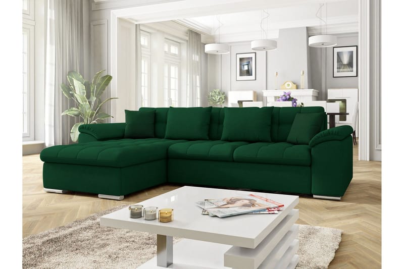 Camior Sovesofa Med 3-Personers Divan - Grøn - Møbler - Sofaer - Sovesofaer