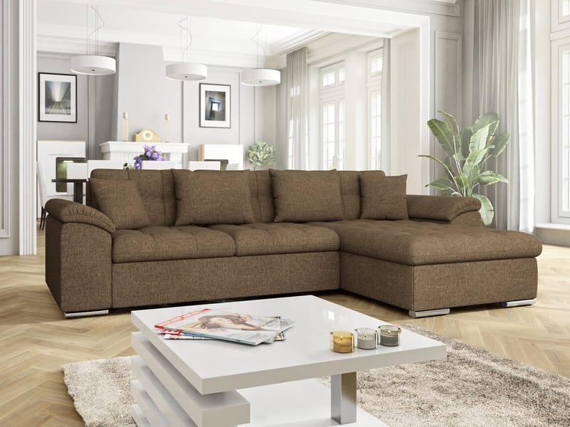 Camior Sovesofa med chaiselong 3-personers - Brun - Møbler - Sofaer - Sovesofaer