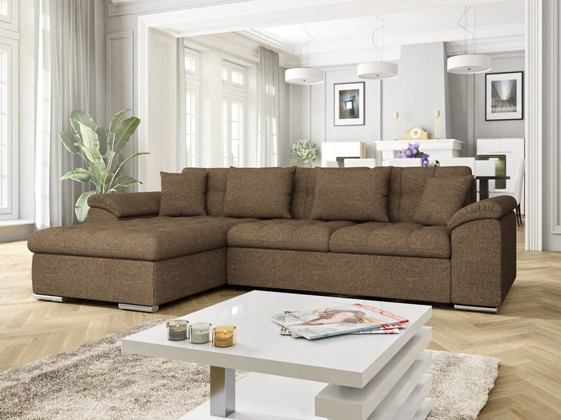Camior Sovesofa med chaiselong 3-personers - Brun - Møbler - Sofaer - Sovesofaer