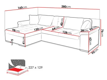 Camior Sovesofa med chaiselong 3-personers - Brun - Møbler - Sofaer - Sovesofaer