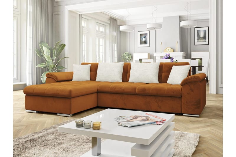 Camior Sovesofa med Divan 3-personers - Orange - Møbler - Sofaer - Sovesofaer