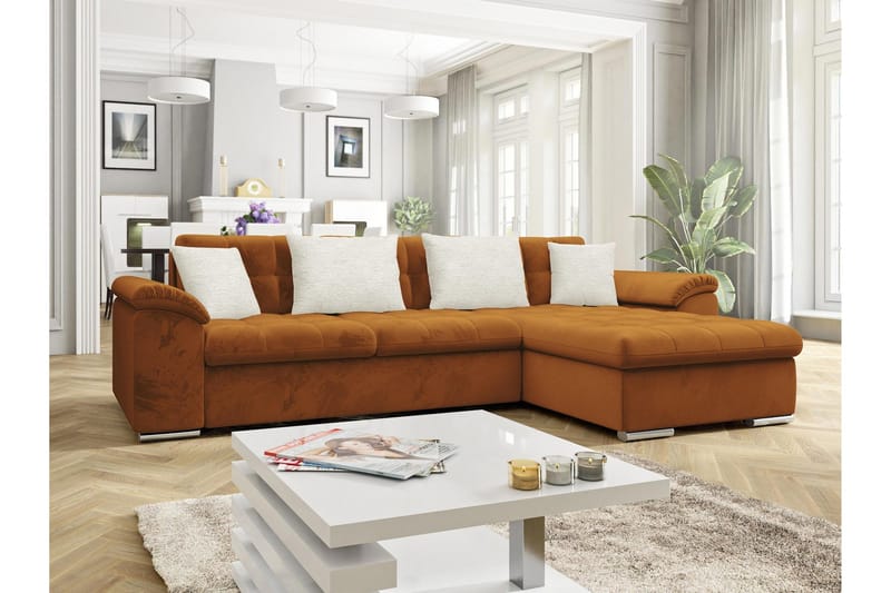 Camior Sovesofa med Divan 3-personers - Orange - Møbler - Sofaer - Sovesofaer