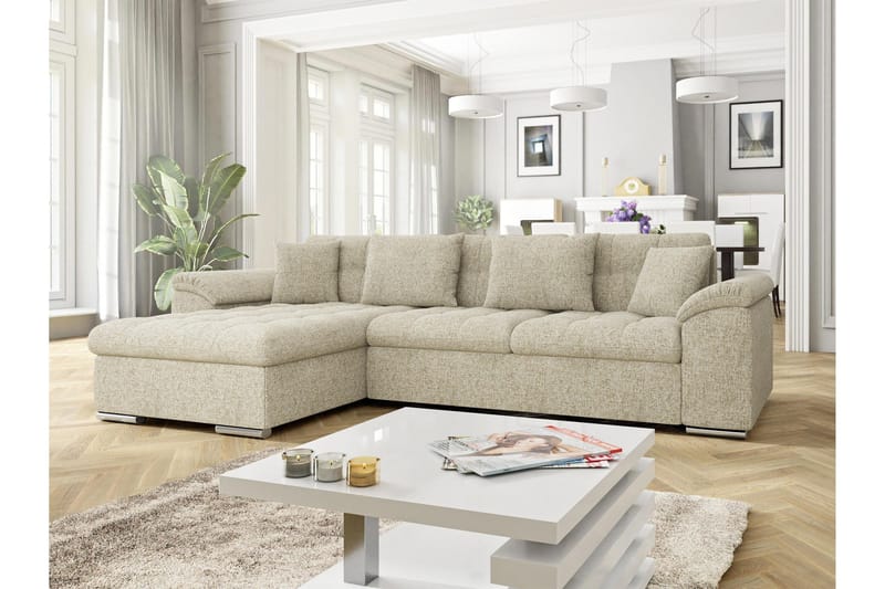 Camior Sovesofa med Divan 3-personers - Beige - Møbler - Sofaer - Sovesofaer