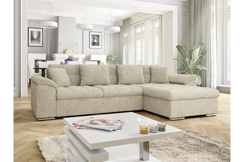 Camior Sovesofa med Divan 3-personers - Beige - Møbler - Sofaer - Sovesofaer