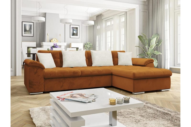 Camior Sovesofa med Divan 3-personers - Orange - Møbler - Sofaer - Sovesofaer