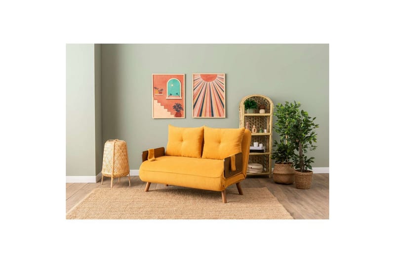 Canelo Sovesofa 2-sits - Sennepsgul - Møbler - Sofaer - Sovesofaer