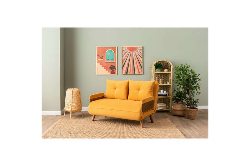Canelo Sovesofa 2-sits - Sennepsgul - Møbler - Sofaer - Sovesofaer