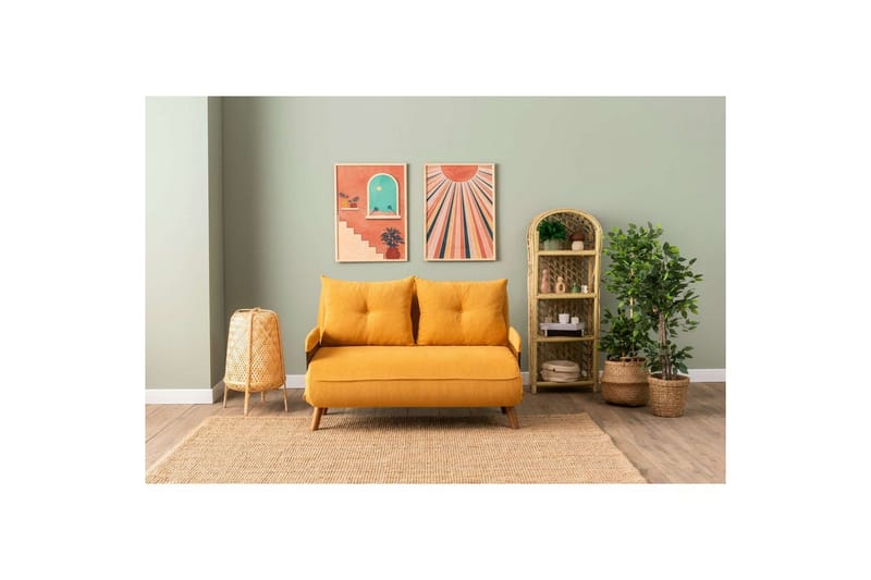 Canelo Sovesofa 2-sits - Sennepsgul - Møbler - Sofaer - Sovesofaer