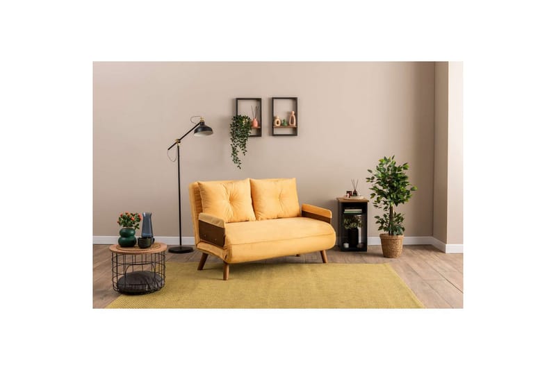 Canelo Sovesofa 2-sits - Sennepsgul - Møbler - Sofaer - Sovesofaer