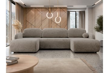 Carve Sovesofa Dobbelt Divan 3-Personers - Beige - Møbler - Sofaer - Sovesofaer