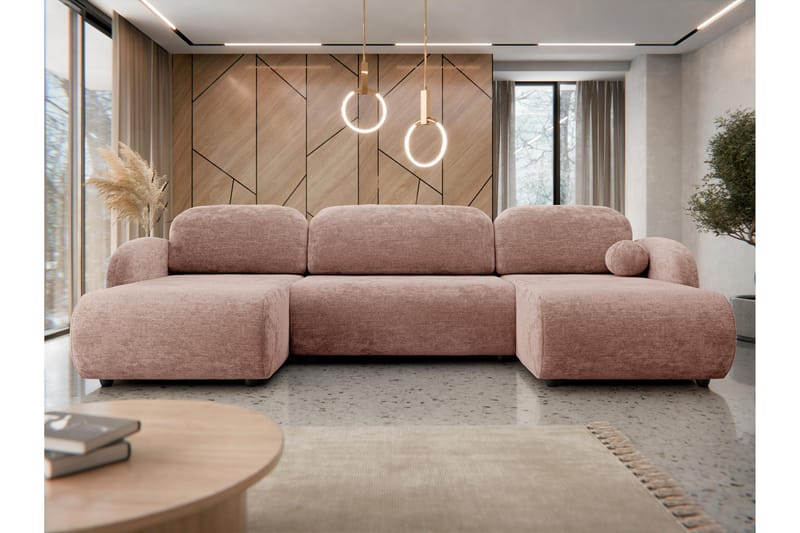Carve Sovesofa Dobbelt Divan 3-Personers - Lyserød - Møbler - Sofaer - Sovesofaer