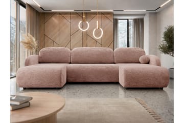 Carve Sovesofa Dobbelt Divan 3-Personers - Lyserød - Møbler - Sofaer - Sovesofaer