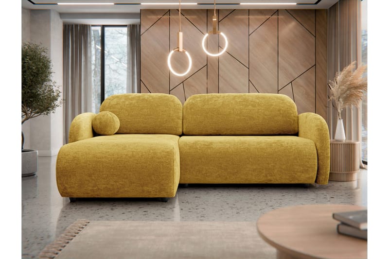 Carve Sovesofa Med 2-Personers Divan - Gul - Møbler - Sofaer - Sovesofaer