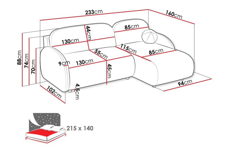 Carve Sovesofa Med 2-Personers Divan - Gul - Møbler - Sofaer - Sovesofaer