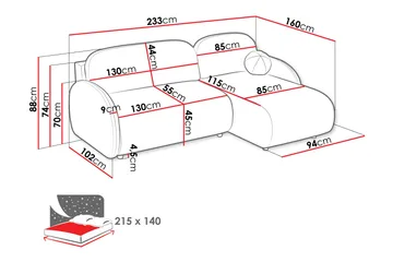 Carve Sovesofa Med 2-Personers Divan - Hvid - Møbler - Sofaer - Sovesofaer