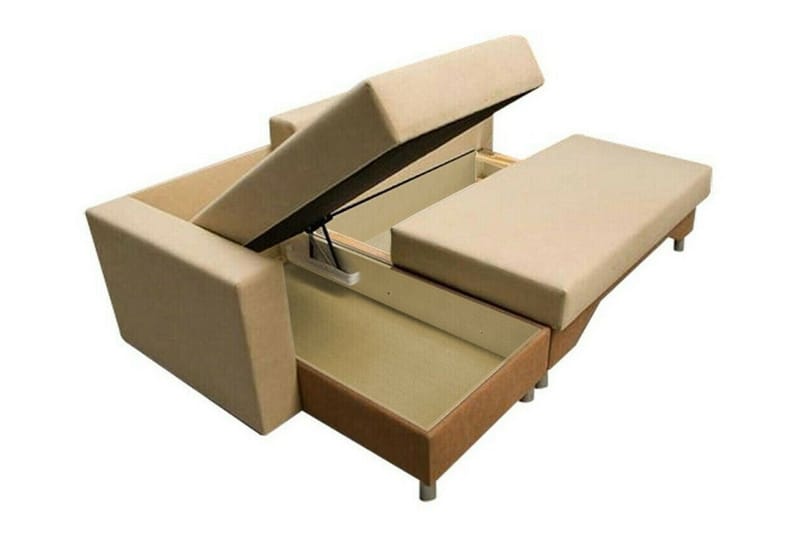 Castlebay 3-personers Højre Hjørnesovesofa 130x197 cm med Opbevaring i Fløjl - Mørkegrå - Møbler - Sofaer - Sovesofaer