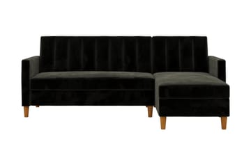 Celine 3-personers Chaiselongsovesofa Velour/Sort