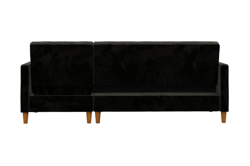 Celine 3-personers Chaiselongsovesofa Velour/Sort - Dorel Home - Møbler - Sofaer - Sovesofaer - Sovesofa chaiselong