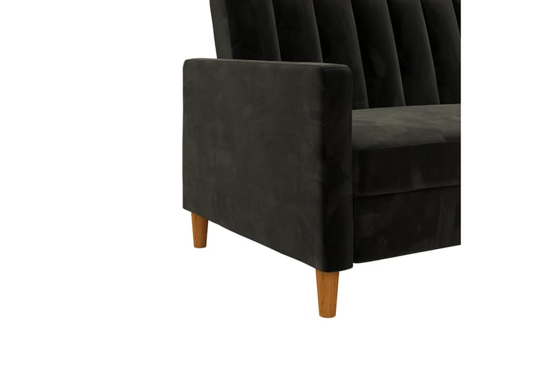 Celine 3-personers Chaiselongsovesofa Velour/Sort - Dorel Home - Møbler - Sofaer - Sovesofaer - Sovesofa chaiselong