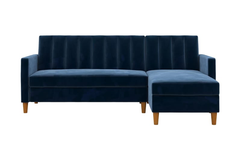 Celine 3-personers Chaiselongsovesofa Velour/Marineblå - Dorel Home - Møbler - Sofaer - Sovesofaer - Sovesofa chaiselong