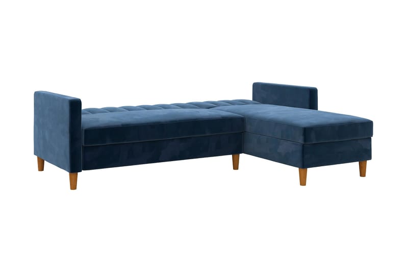 Celine 3-personers Chaiselongsovesofa Velour/Marineblå - Dorel Home - Møbler - Sofaer - Sovesofaer - Sovesofa chaiselong