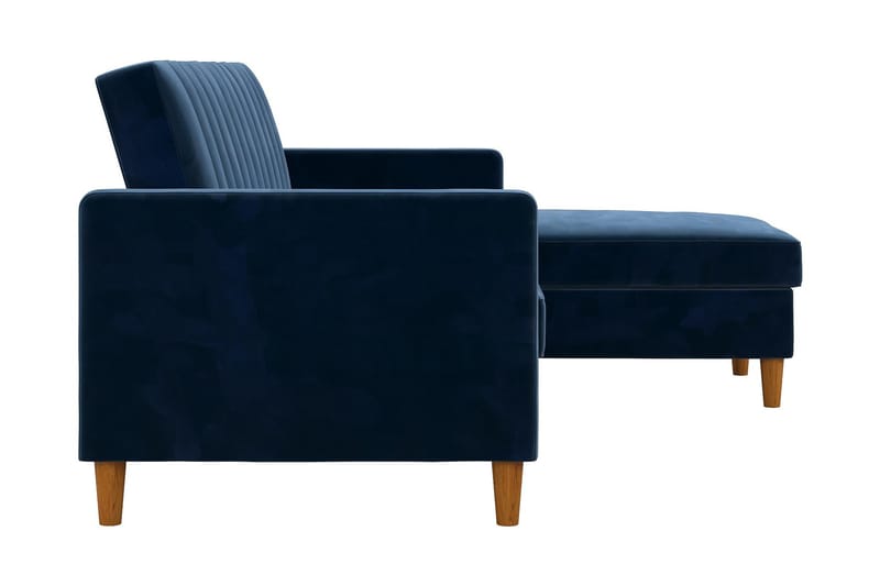 Celine 3-personers Chaiselongsovesofa Velour/Marineblå - Dorel Home - Møbler - Sofaer - Sovesofaer - Sovesofa chaiselong
