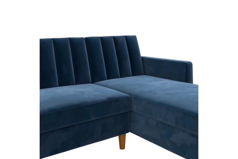 Celine 3-personers Chaiselongsovesofa Velour/Marineblå - Dorel Home - Møbler - Sofaer - Sovesofaer - Sovesofa chaiselong