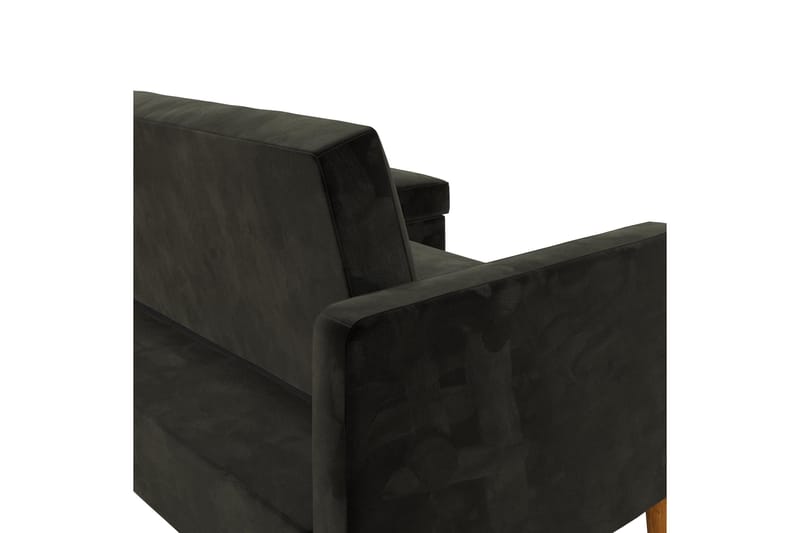 Celine 3-personers Chaiselongsovesofa Velour/Sort - Dorel Home - Møbler - Sofaer - Sovesofaer - Sovesofa chaiselong