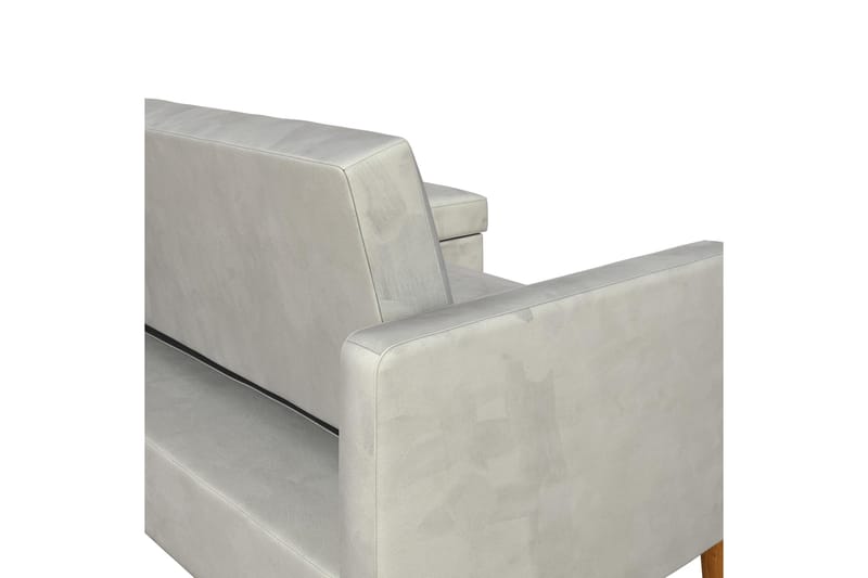 Celine 3-personers Chaiselongsovesofa Velour/Lysegrå - Dorel Home - Møbler - Sofaer - Sovesofaer - Sovesofa chaiselong