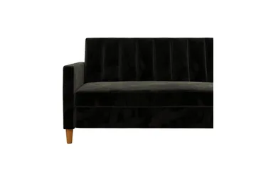 Celine 3-personers Chaiselongsovesofa Velour/Sort - Dorel Home - Møbler - Sofaer - Sovesofaer - Sovesofa chaiselong