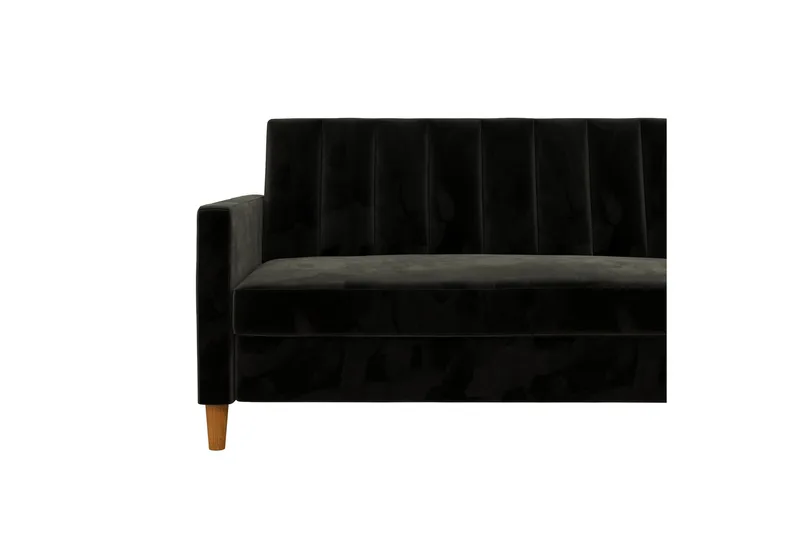 Celine 3-personers Chaiselongsovesofa Velour/Sort - Dorel Home - Møbler - Sofaer - Sovesofaer - Sovesofa chaiselong