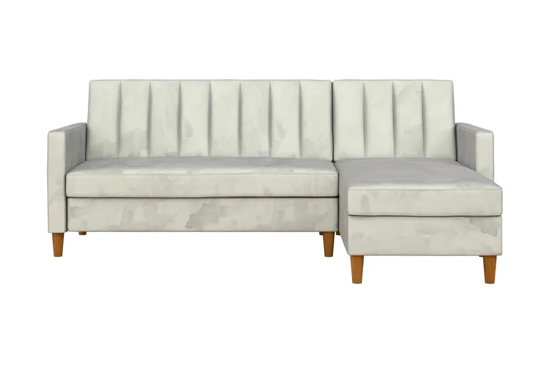 Celine 3-personers Chaiselongsovesofa Velour/Lysegrå, Dorel Home