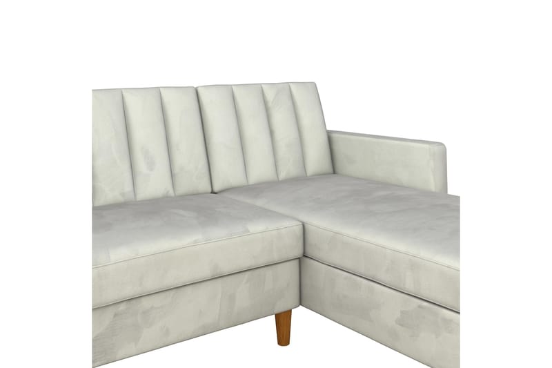 Celine 3-personers Chaiselongsovesofa Velour/Lysegrå - Dorel Home - Møbler - Sofaer - Sovesofaer - Sovesofa chaiselong