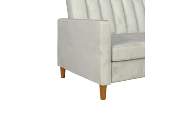 Celine 3-personers Chaiselongsovesofa Velour/Lysegrå - Dorel Home - Møbler - Sofaer - Sovesofaer - Sovesofa chaiselong