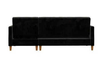 Celine 3-personers Chaiselongsovesofa Velour/Sort - Dorel Home - Møbler - Sofaer - Sovesofaer - Sovesofa chaiselong