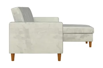 Celine 3-personers Chaiselongsovesofa Velour/Lysegrå - Dorel Home - Møbler - Sofaer - Sovesofaer - Sovesofa chaiselong