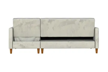 Celine 3-personers Chaiselongsovesofa Velour/Lysegrå - Dorel Home - Møbler - Sofaer - Sovesofaer - Sovesofa chaiselong