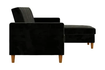 Celine 3-personers Chaiselongsovesofa Velour/Sort - Dorel Home - Møbler - Sofaer - Sovesofaer - Sovesofa chaiselong