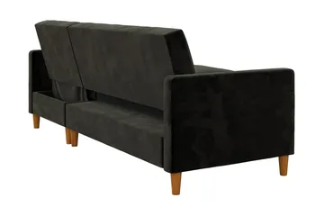 Celine 3-personers Chaiselongsovesofa Velour/Sort - Dorel Home - Møbler - Sofaer - Sovesofaer - Sovesofa chaiselong