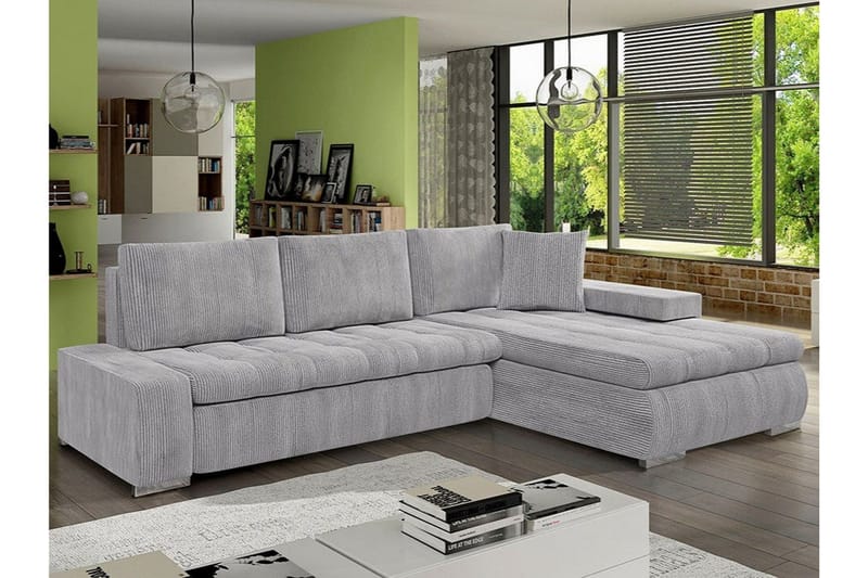 Cerys 3-sits Hörnbäddsoffa Light grey/Dark grey - Møbler - Sofaer - Sovesofaer