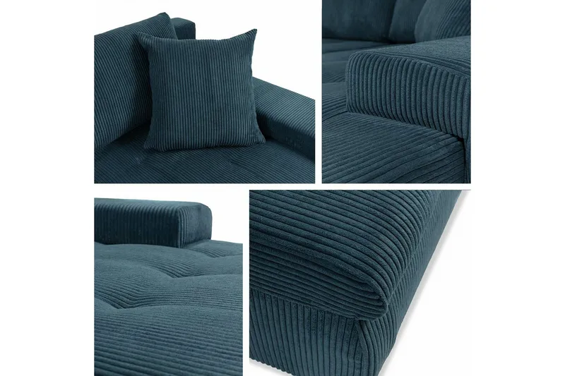 Cerys 3-sits Hörnbäddsoffa Light grey/Dark grey - Møbler - Sofaer - Sovesofaer